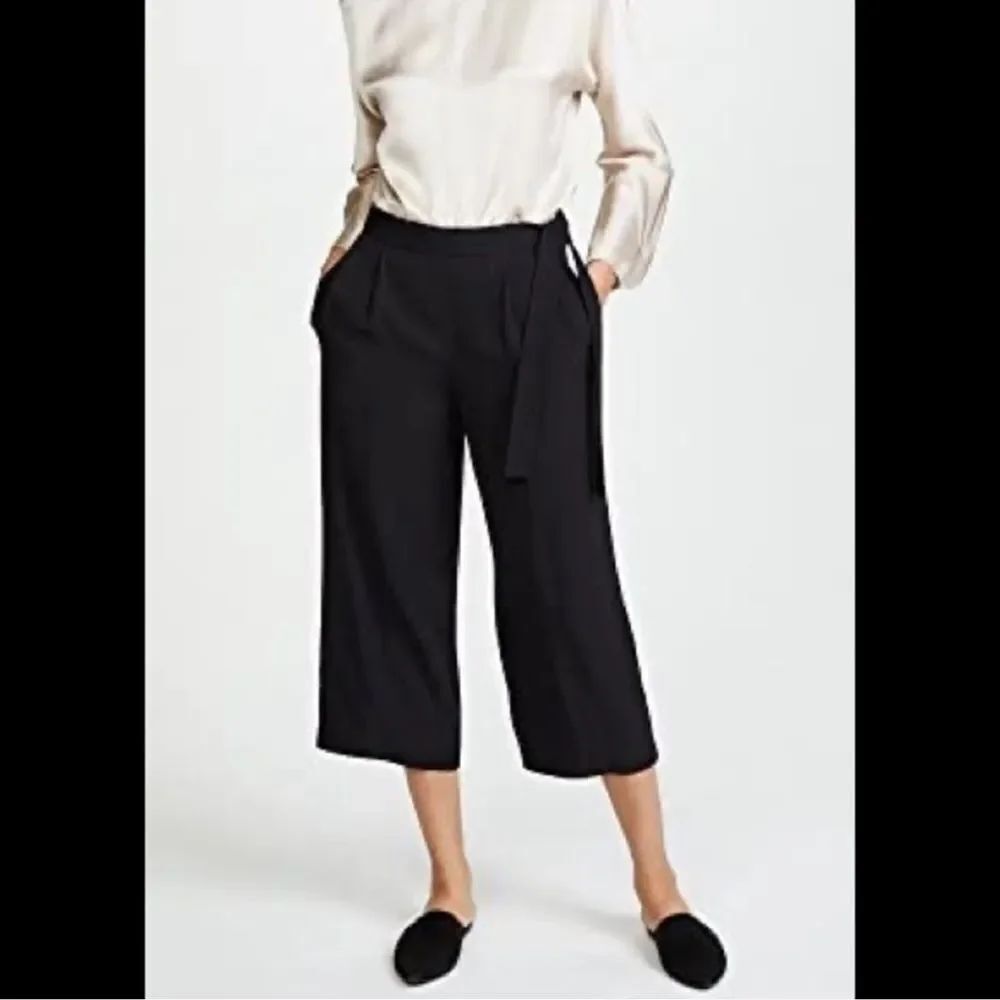 Vince Belted Culotte Black Pants Wide Leg Cropped Pants 8